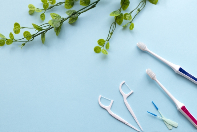 歯ブラシと歯間ブラシ1
